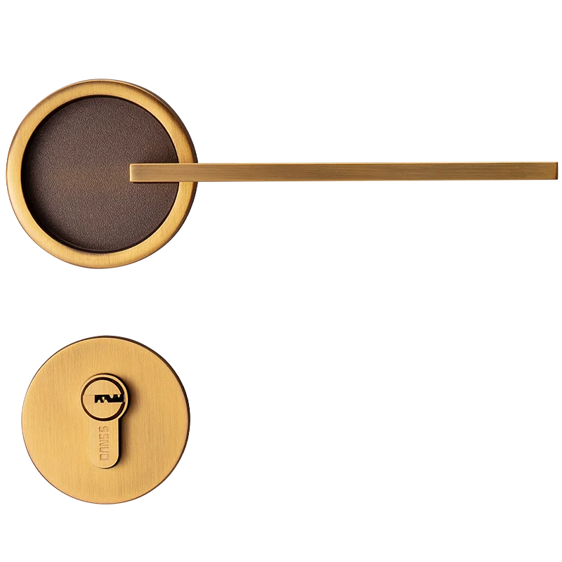 Luxury Design Door Knob Yellow Bronze Bathroom Knob High Standard Interior Door Lock Set