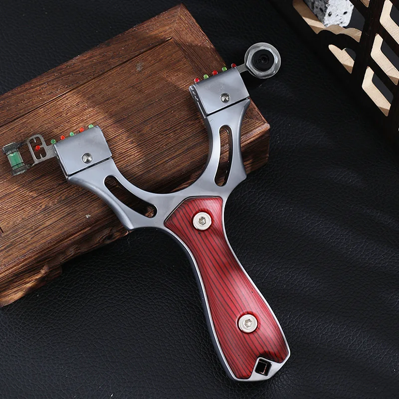 Laser Flat Leather Slingshot Outdoor Patch Alloy Patch Outdoor Competitive Flat Leather Shooting Hunting Slingshot