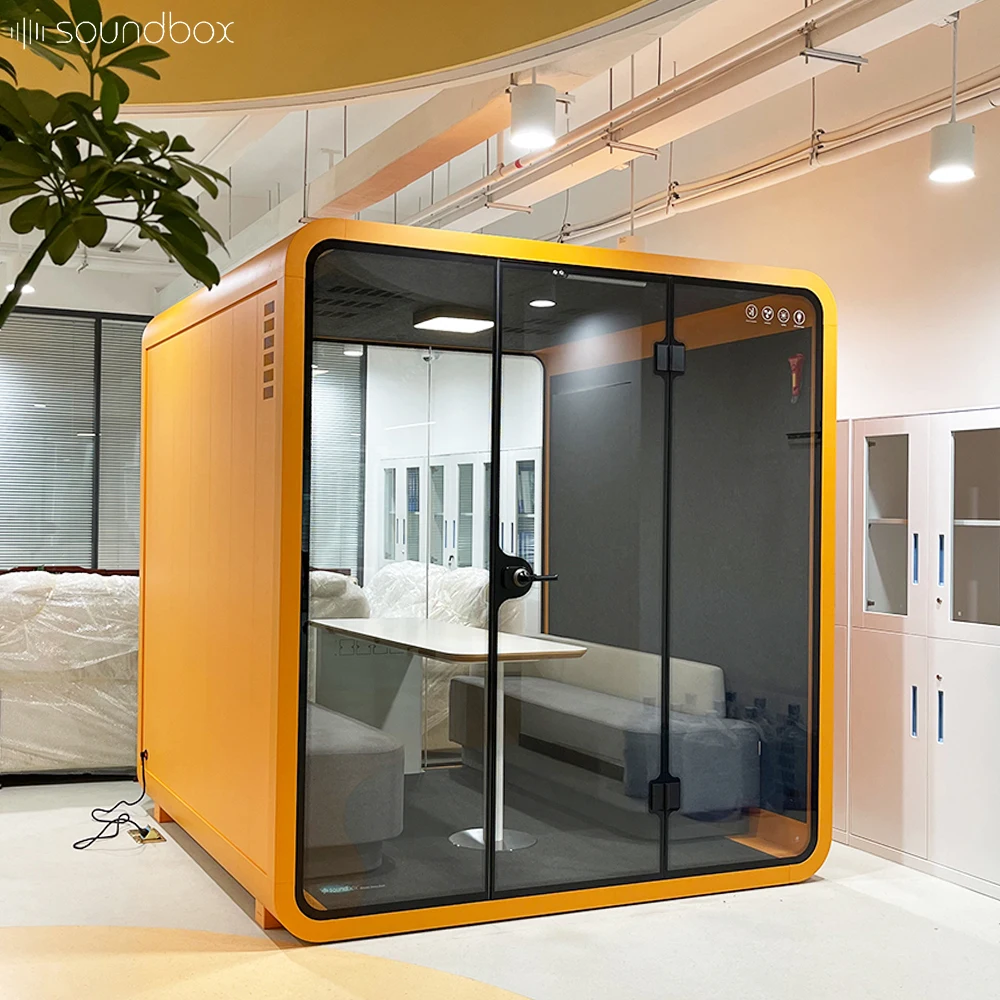 Meeting pod office cabin indoor for 4 people office booth office furniture meeting pods