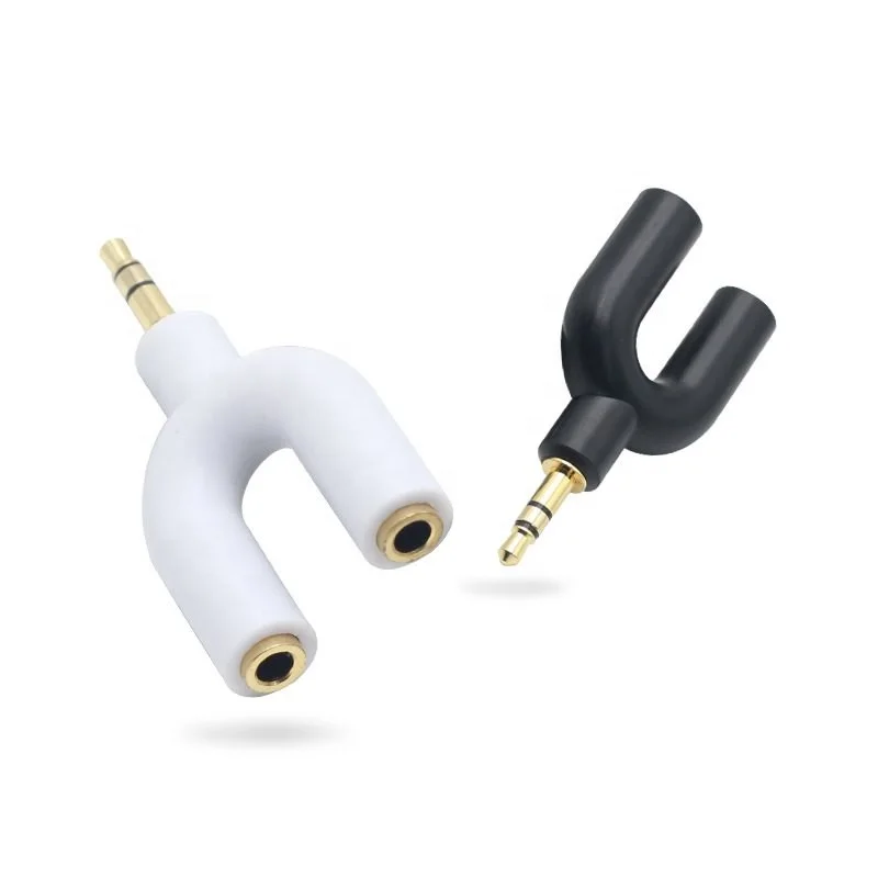 USENGKA 2 in 1 Audio Splitter 3.5mm Earphone Splitter Hub Adapter Converter Connector Music Sharing