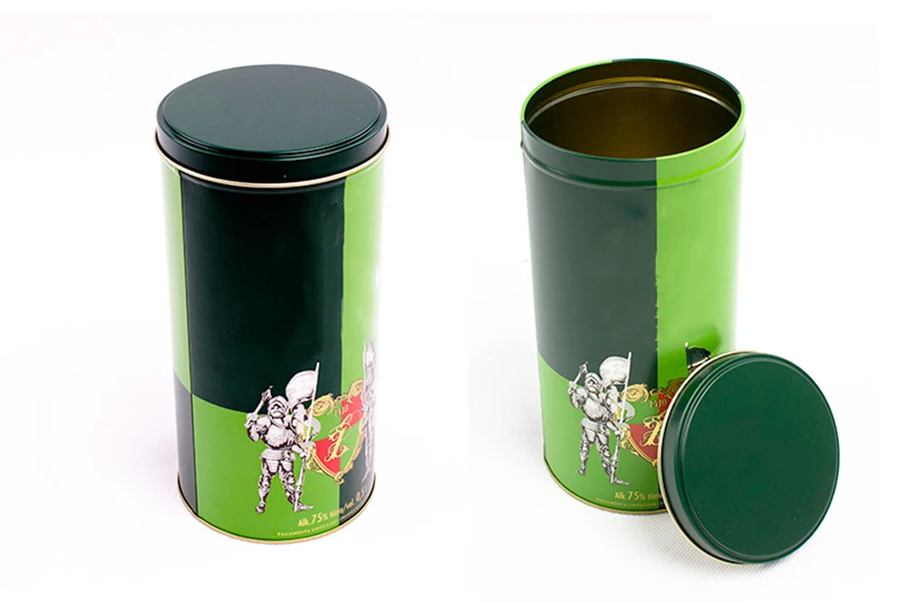 Round shape Wine Gift Box Metal Packaging Wine Bottle Box For Tin Packaging