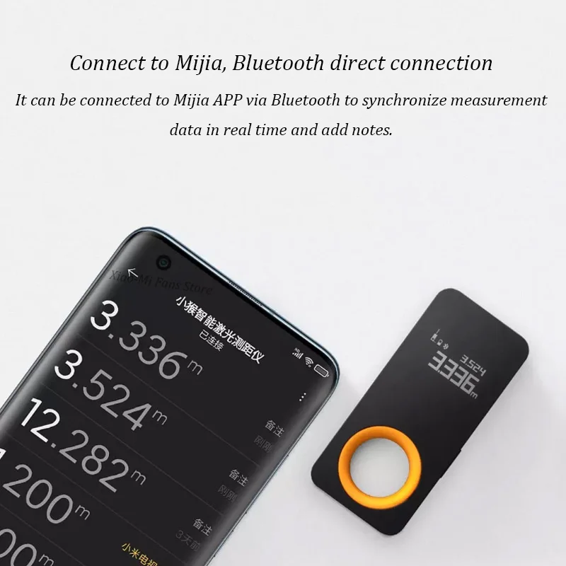  Умная лазерная рулетка Xiaomi HOTO измерительный лазерный дальномер интеллектуальный с OLED-дисплеем на 30 м для подключения к мобильному