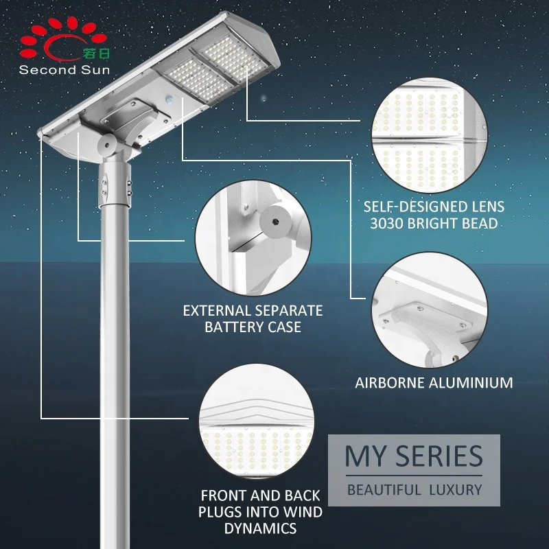 All In One Die-Cast Aluminum Solar Outdoor 120 Watt Led High Quality For Road Solar Street Light