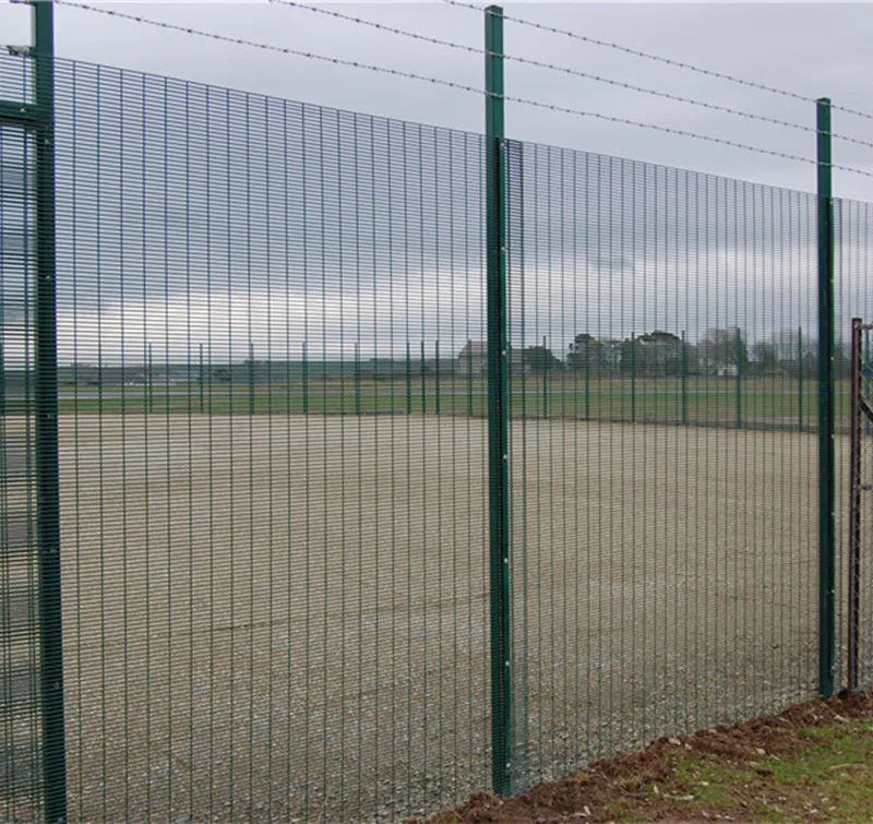 hot sale galvanized anti climb 358 security fencing powder coated with barbed wire
