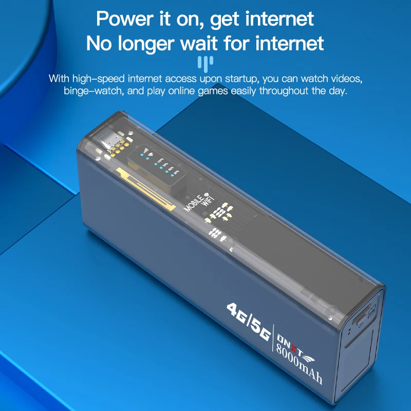 4G wifi маршрутизатор power bank двухчастотный WIFI мобильный mifis OEM карманный Type-C 8000 мАч Карманный 4g с сим картой