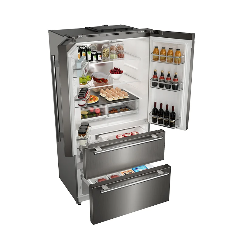 EU summer home appliance refrigerators French door refrigerators with ice making function