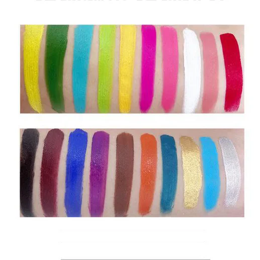 20 Colors Halloween Party Celebration Paint Set Swoop-Proof Face and Body Paint Palette for Makeup