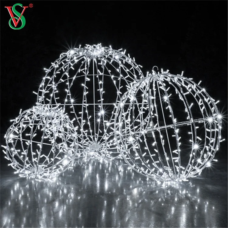 Colorful Outdoor Large Sphere 3D LED Christmas Ball Lights
