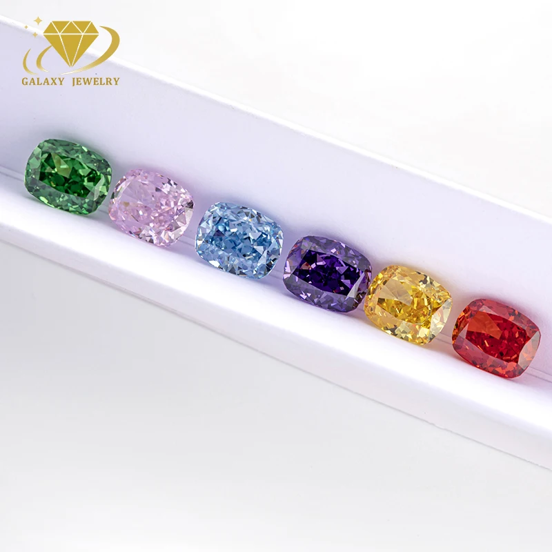 Elongated Cushion Shape Crushed Ice Cut Cubic Zirconia Manufacturer All Sizes Pink Yellow Green Blue Loose CZ Gemstone