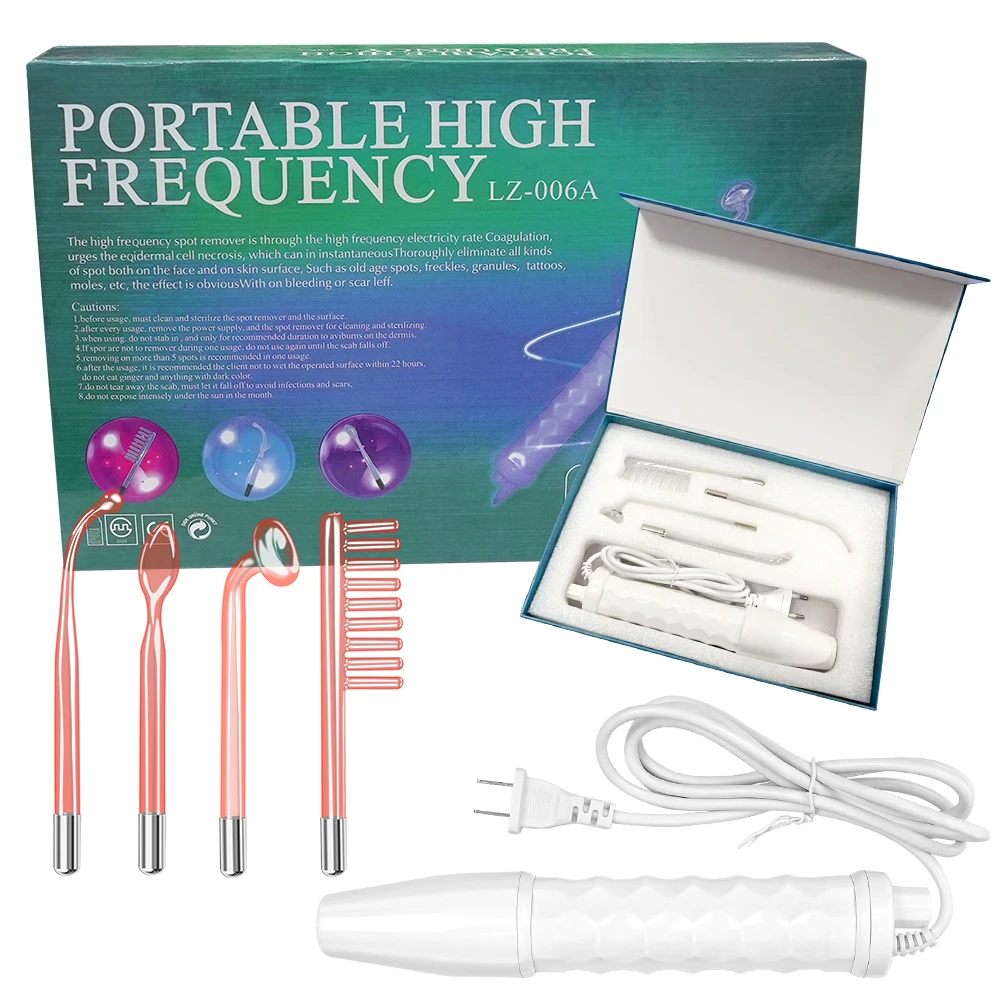 High Frequency Electrode Wand Machine Handheld Skin Tightening Acne Spot Wrinkles Remover Beauty Therapy Puffy Eyes Facial Care