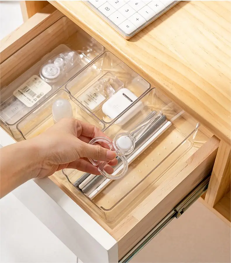 Sundries Organizer Desktop Plastic Storage Box & Bins For Stationery Makeup Brushes Eco-Friendly Small Stackable Storage Box