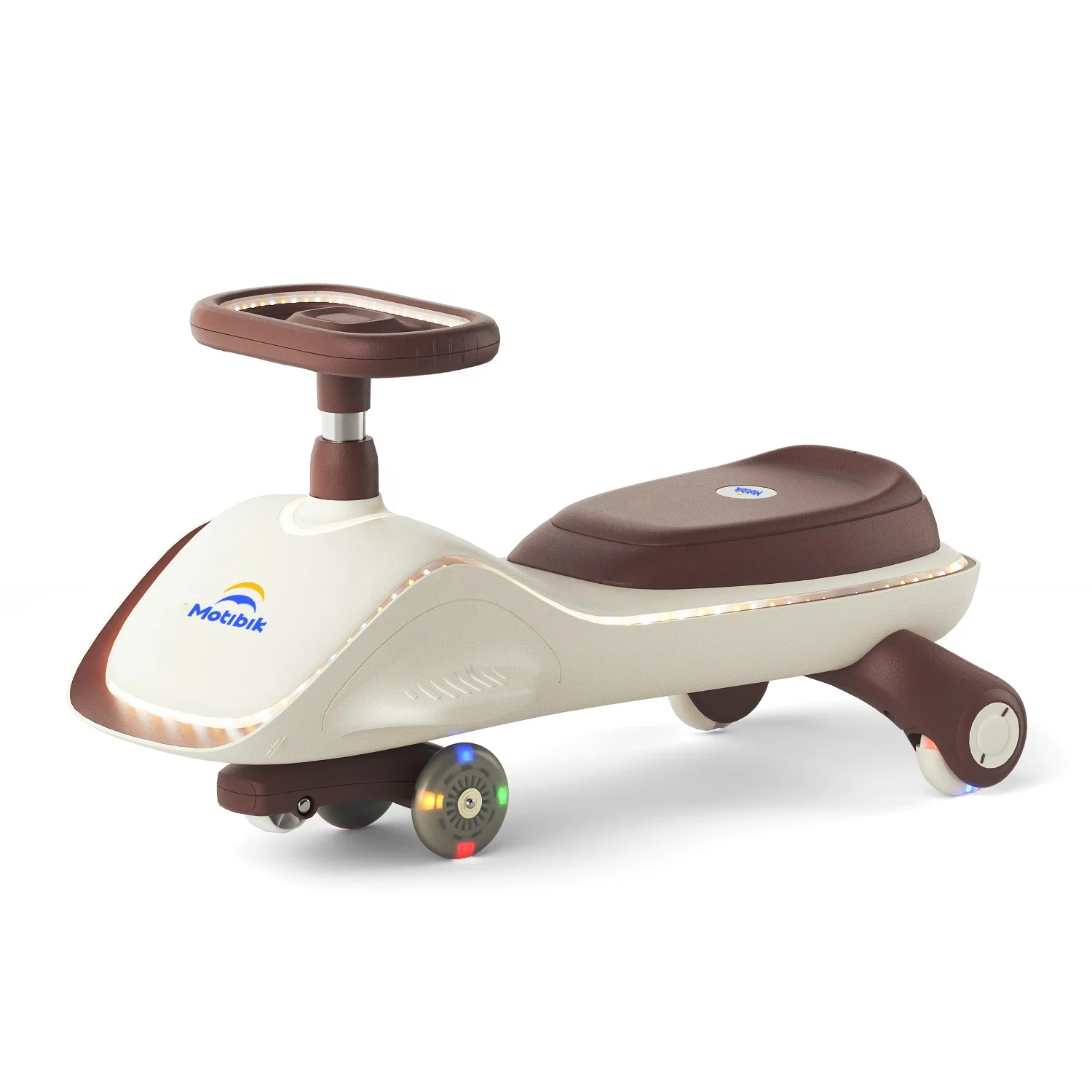 With music PU silent wheel baby 1-3-6 years old toy swing sliding trolley children swing car ride on toys