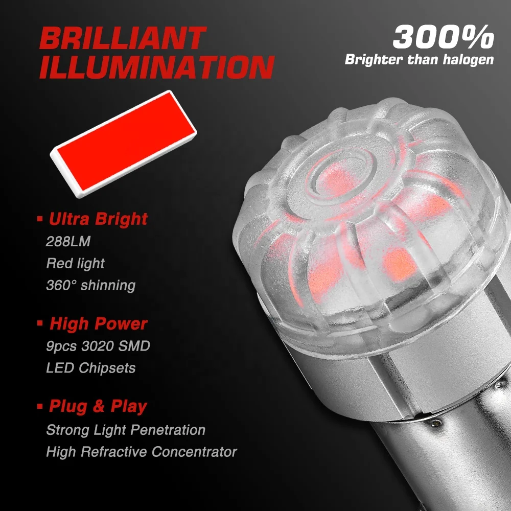 Novsight 12V 1W Super Bright Led Brake Light Bulb Car Backup Reverse Lamp T15 T20 3157 1156 1157 Turn Signal Light