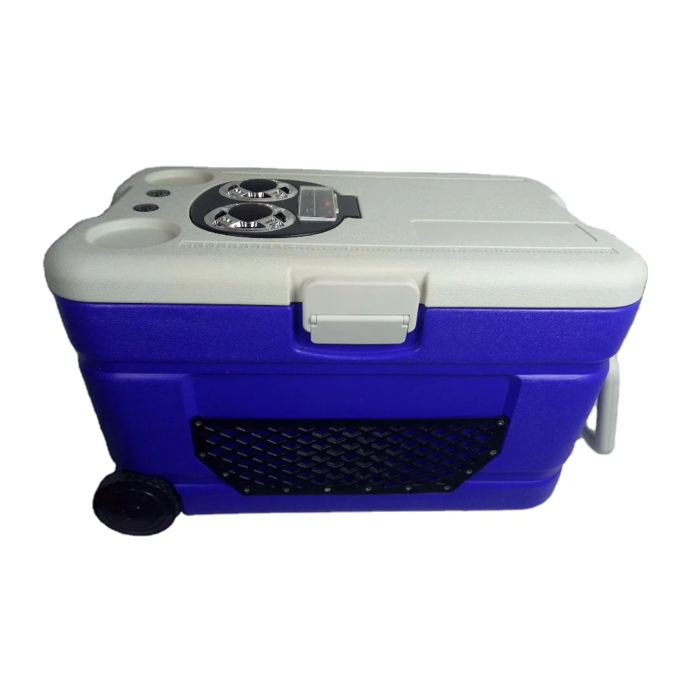 60 liter Travel Waterproof Car Outdoor Storage Ice Cooler Box Portable Cooler Box with Speakers