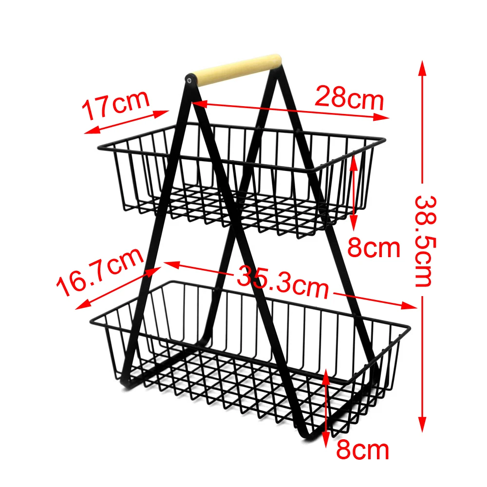 Kitchen Utensil Rack with Colorful Metal and Iron Storage Basket Home Use Vegetable Rack and Kitchen Storage Solution