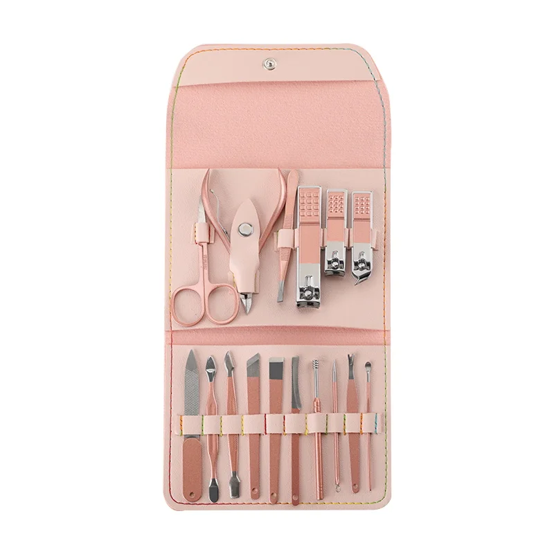 Wholesale Stainless Steel Manicure Nail Clipper Tools Gift Set Manicure Pedicure Set With Leather Case Manicure Kit