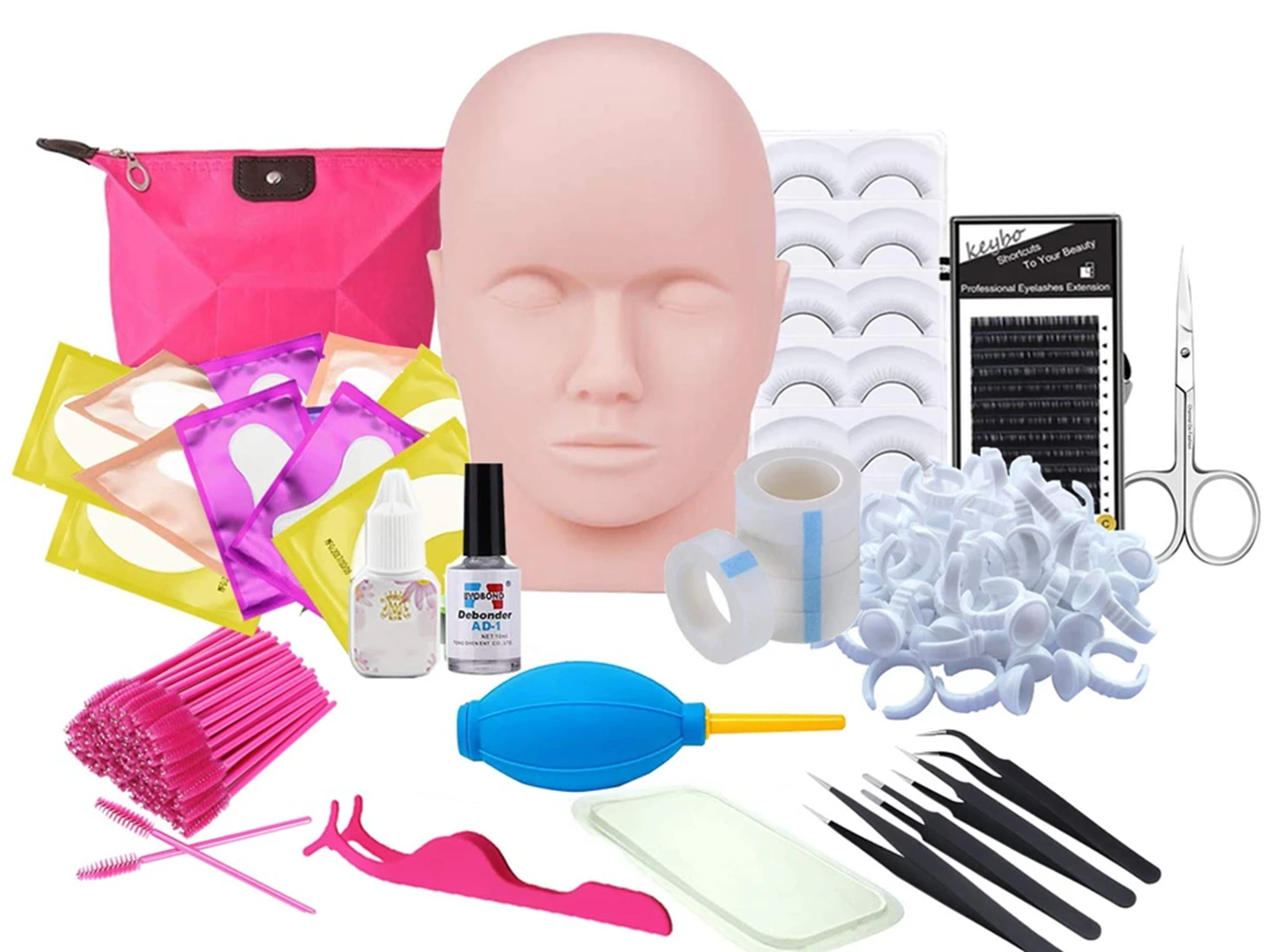 
Wholesale portable practice eyelash extension starter training kit practice eye lash extension kit 