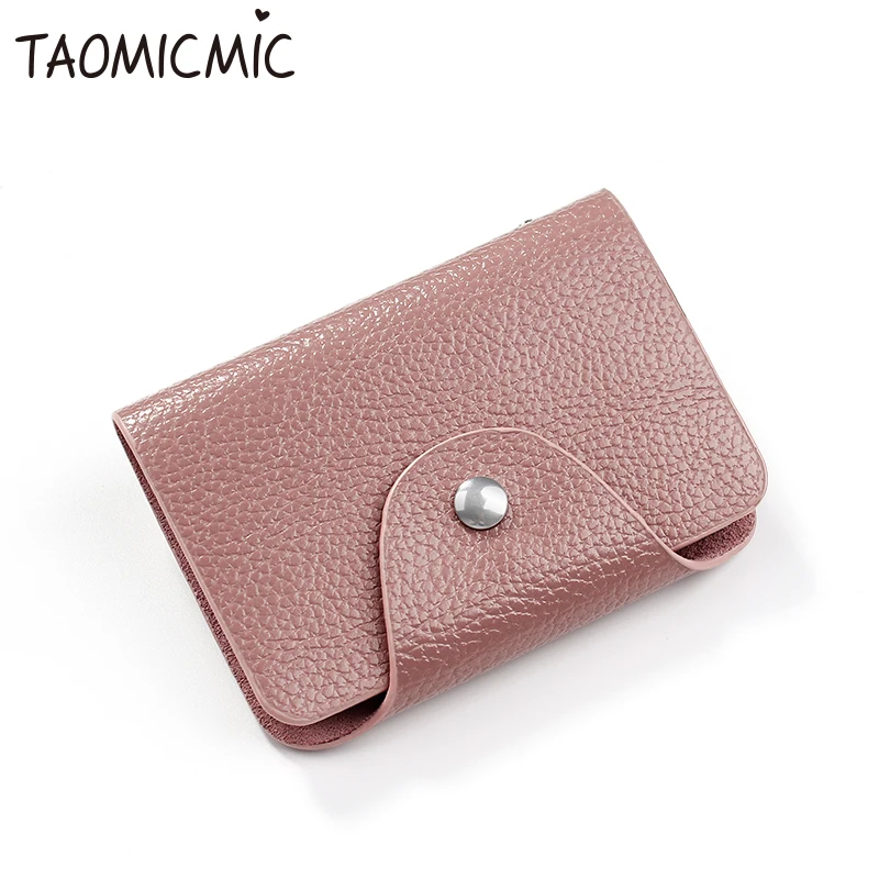 Taomicmic Hot Selling Women Korean Style Simple Plain Multiple Plastic PU Hasp  ID Card Holder Money Clip