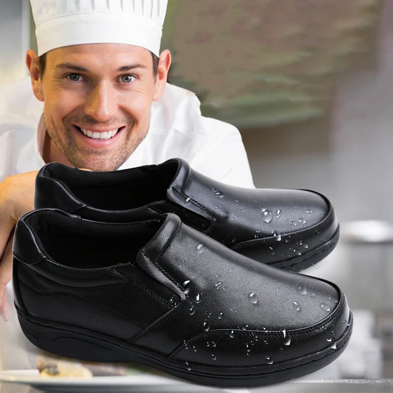 JIEJU Wear resistant Latest Black kitchen shoe chef chef waterproof shoes For CookerClogged Shoes For Kitchen