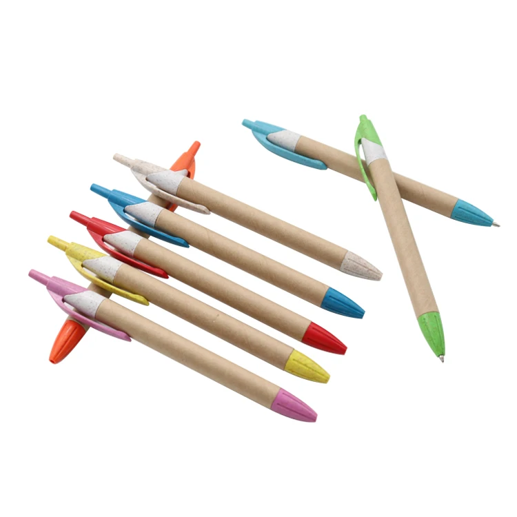 
ECO green recycled pen Customized Logo School Office 