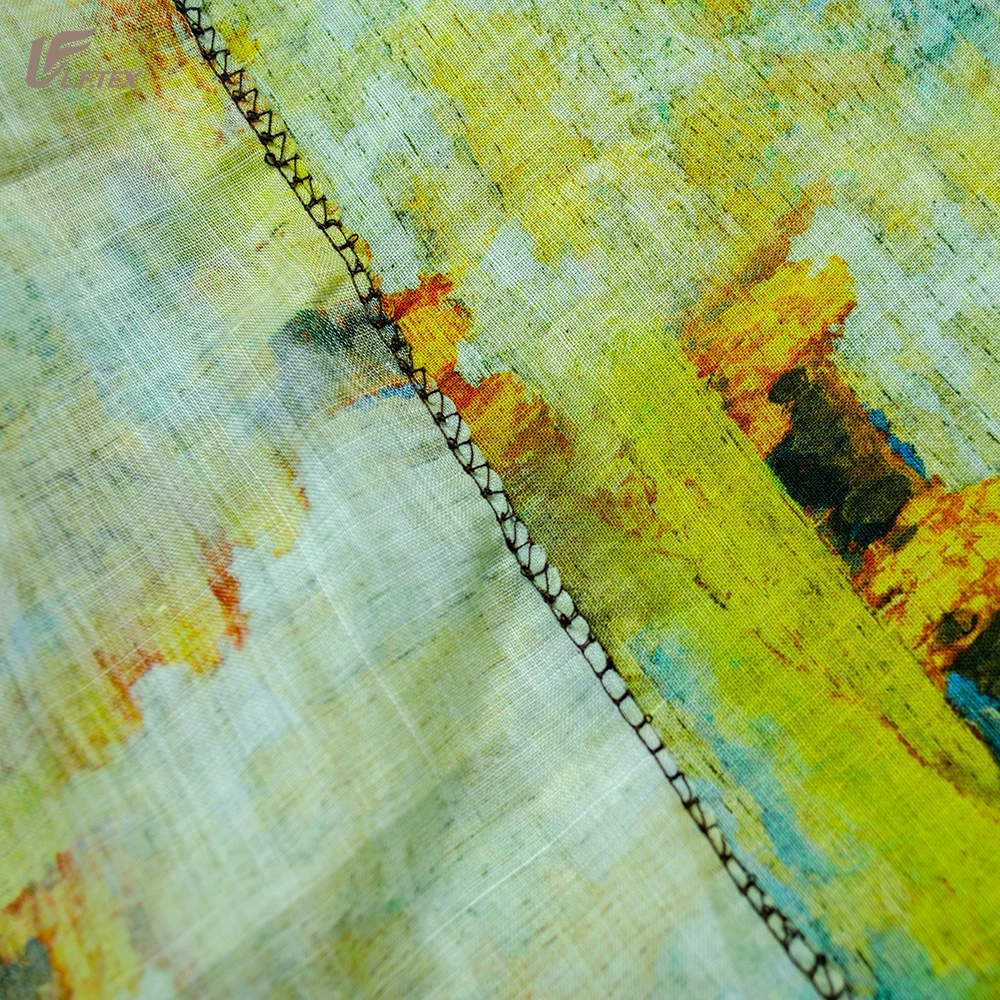 Китайская фабрика, Индивидуальный размер, устойчивая плотная окрашенная ткань 80 г/м2 100%, ткань с принтом рами для платьев