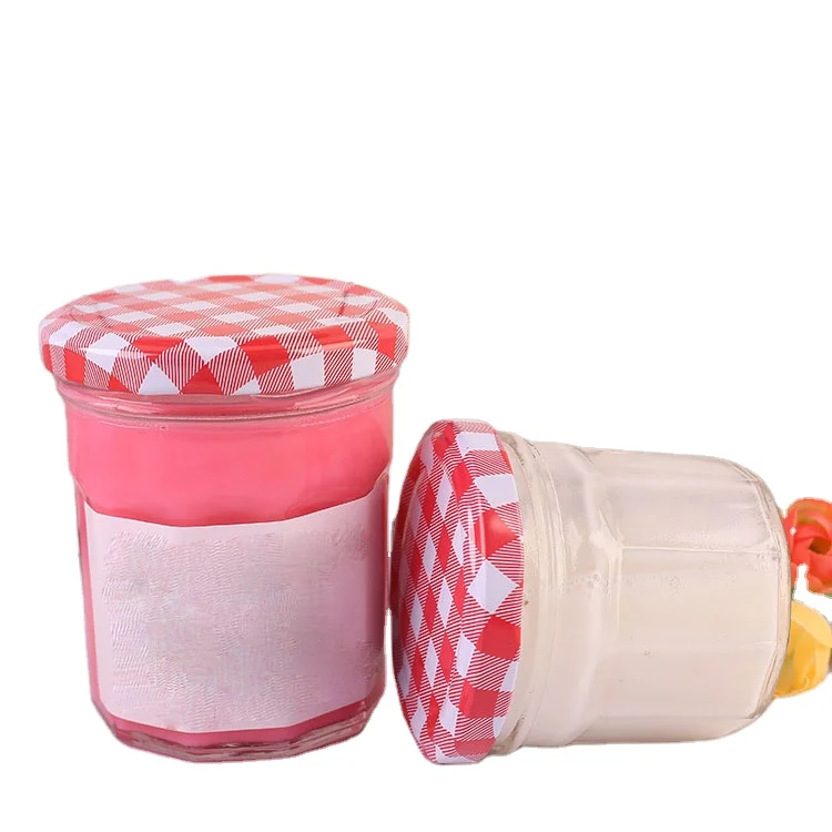 Top Seller 150ml 250ml Clear Strawberry Blueberry Glass Yogurt Jam Jar
