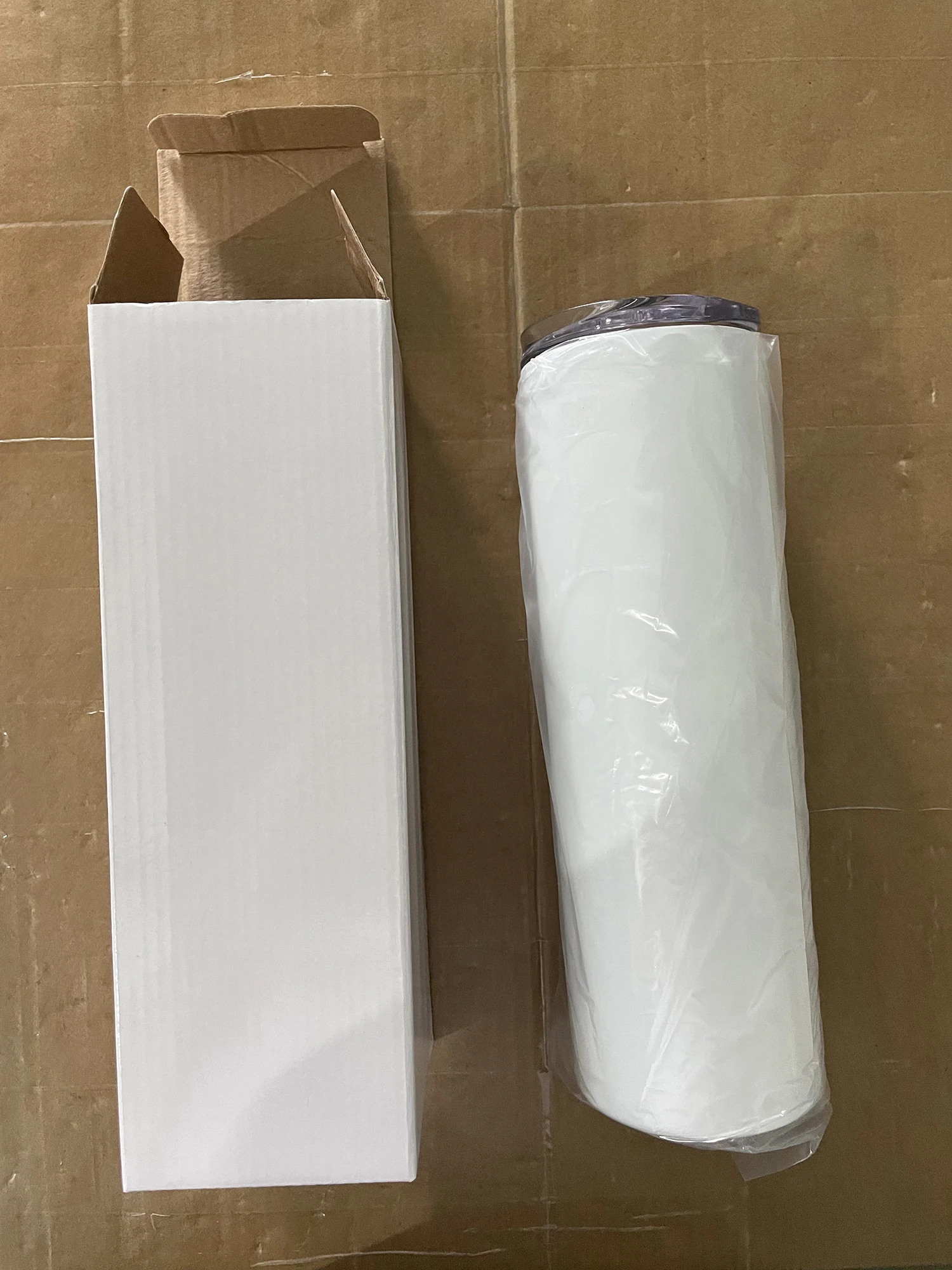 USA Warehouse Double Walled Water Insulated Coffee Cup Stainless Steel 20oz Ounce Skinny White Blank Sublimation Tumbler