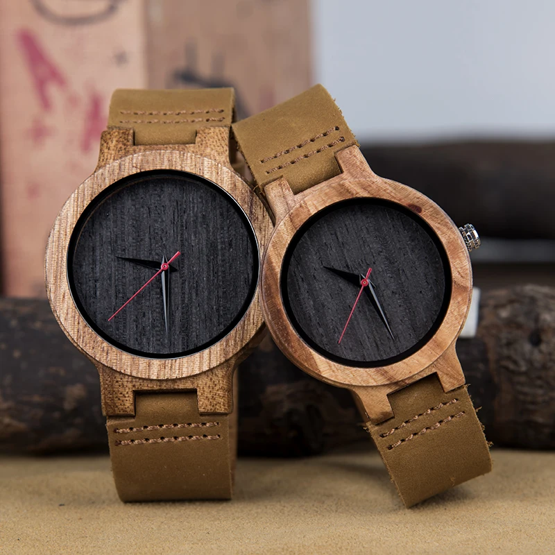 DODO DEER Wooden Watches Quartz Men Women Brown Leather Strap Watch Custom Couple Watches Drop Shipping Natural OEM Japan Casual