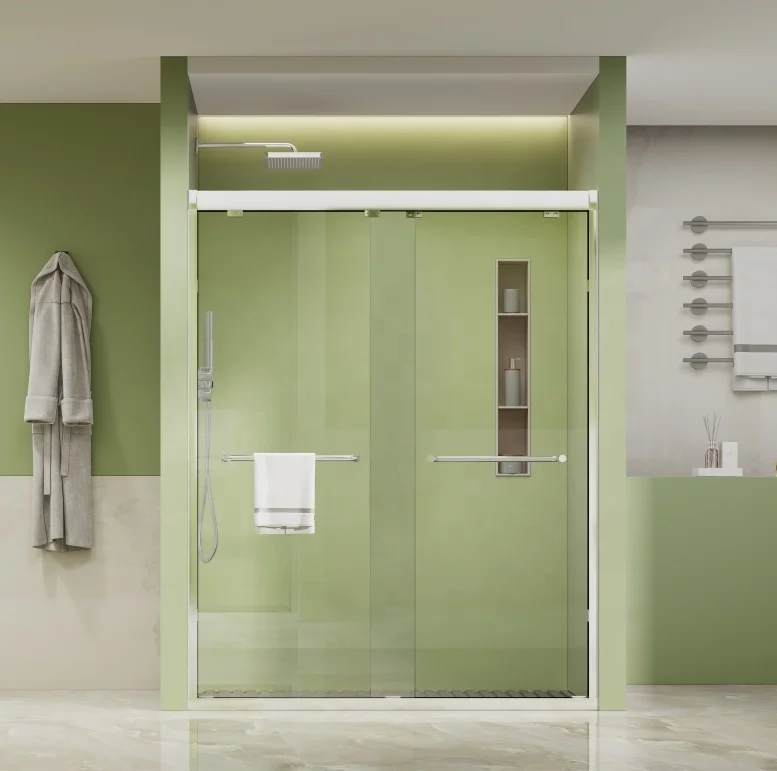 United States Warehouse dropshipping black sliding type tempered glass shower door