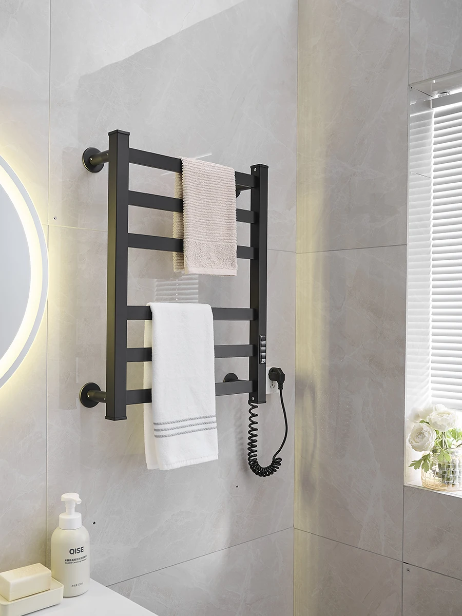 OEM Service High Quality Thickened Aluminum Fashion Modern Wall Mounted Bathroom Electric Radiator Towel  Rack