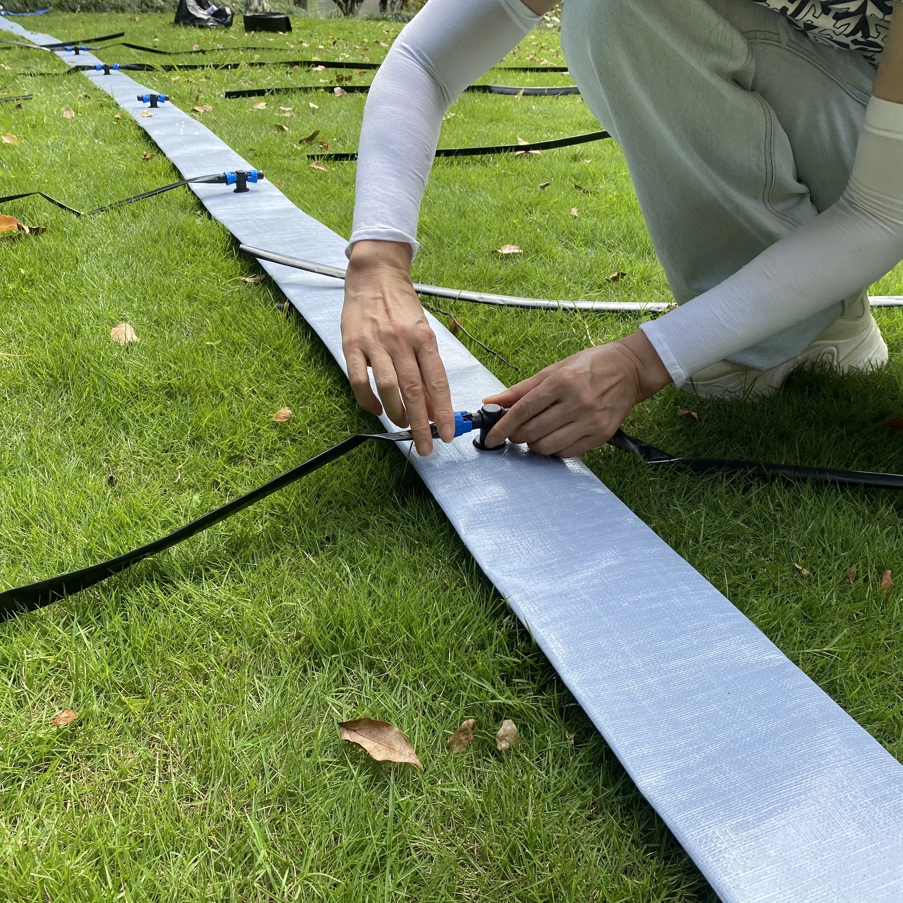 professional production of agriculture irrigation hose main pipe with water outlet installation tee joint elbow soft pipe