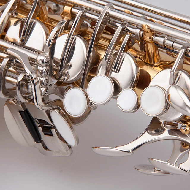 High quality brass alto saxophone with hand engraving and complete accessories