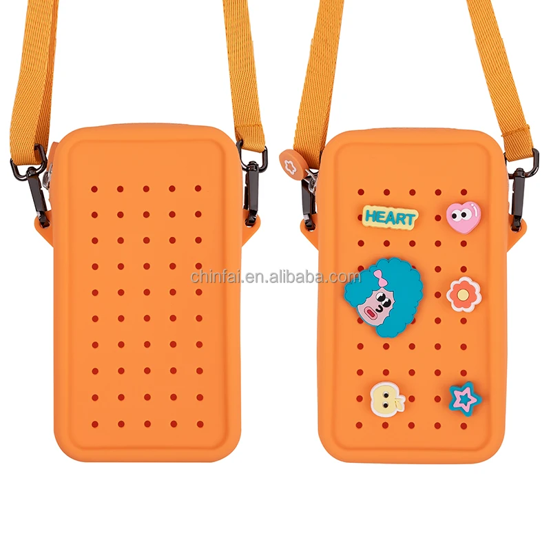 2024 New Crossbody Chinfai Silicone Phone Handbag Bag with Holes and DIY Charms