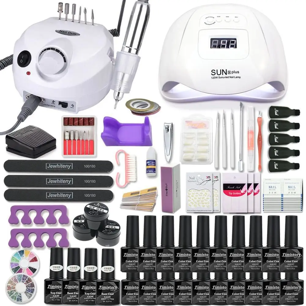 80W Manicure & Pedicure Set Nails Supplies Salon Tools Professional Nails Sets Professional Uv Gel With Uv Lamp Nail Drill