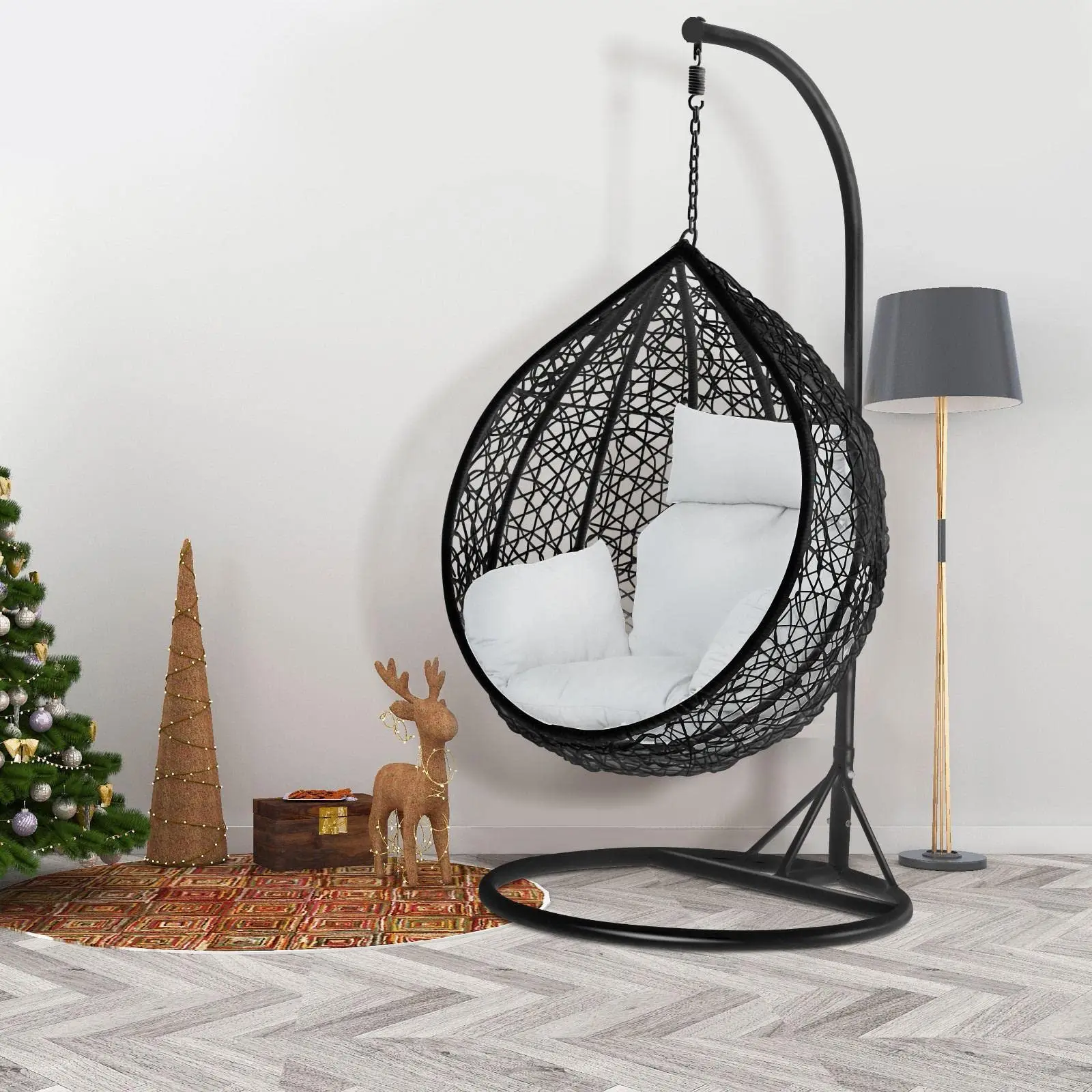 Wholesale Custom Outdoor Furniture Living Room Egg Chair Hammock Patio Hanging Balcony Garden Rattan Egg Swing Chair With Stand