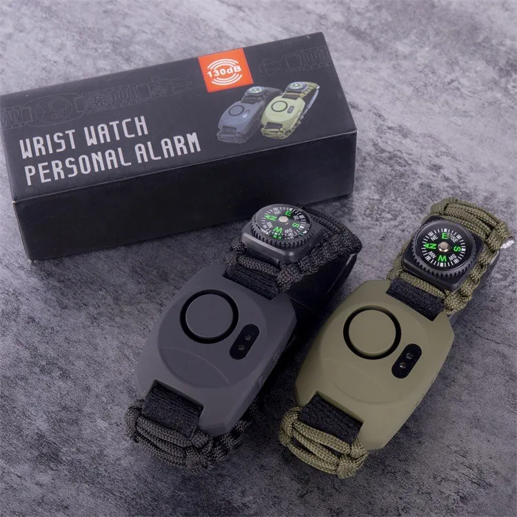 New Arrival 8 in 1 Survival Bracelet 130Db SOS Alarm Survival Paracord Bracelet With Knife Compass Whistle LED Light Thermometer