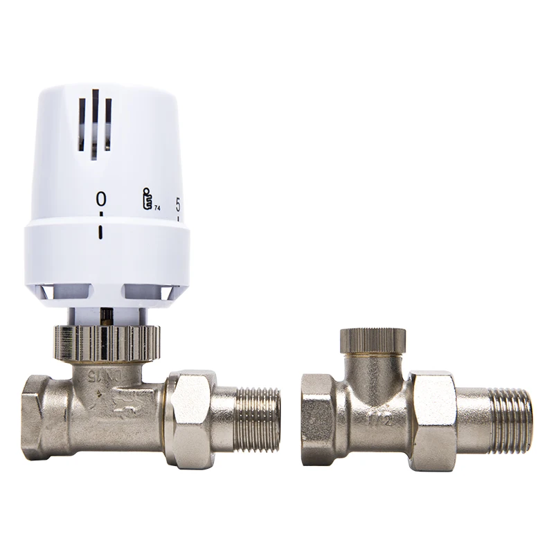 AVONFLOW Keymark Chrome  straight Thermostatic Radiator Valve TRV for towel radiator