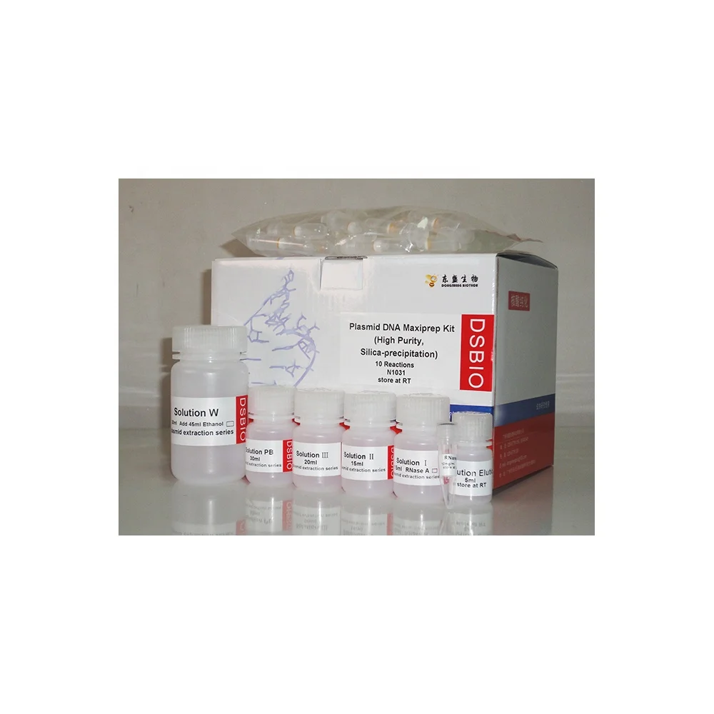 Plasmid DNA Maxiprep Kit, High Purity Silica membrane Spin Column DNA Purification Kit, 10 preps N1031