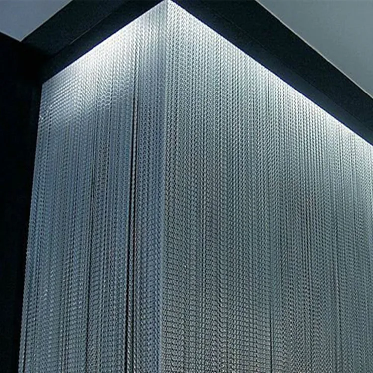 Decorative metal chain curtain for room dividers