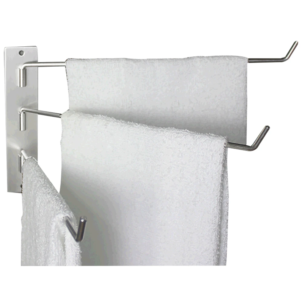 Роскошная многофункциональная подвесная самоклеящаяся вращающаяся вешалка для банных полотенец из нержавеющей стали 3 полоски