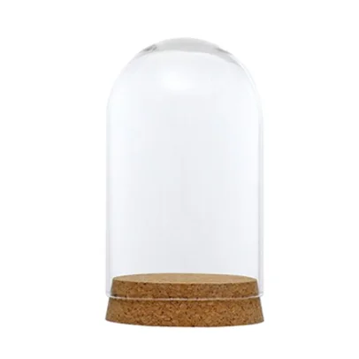 Wholesale hand made borosilicate decorative mini glass dome 18mm glass dome with cork
