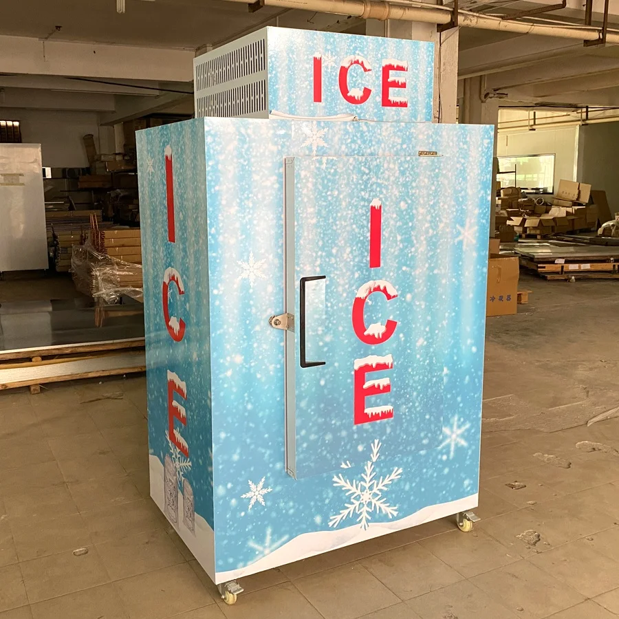 Refrigerated 1 door bagging Ice storage merchandiser freezer unit