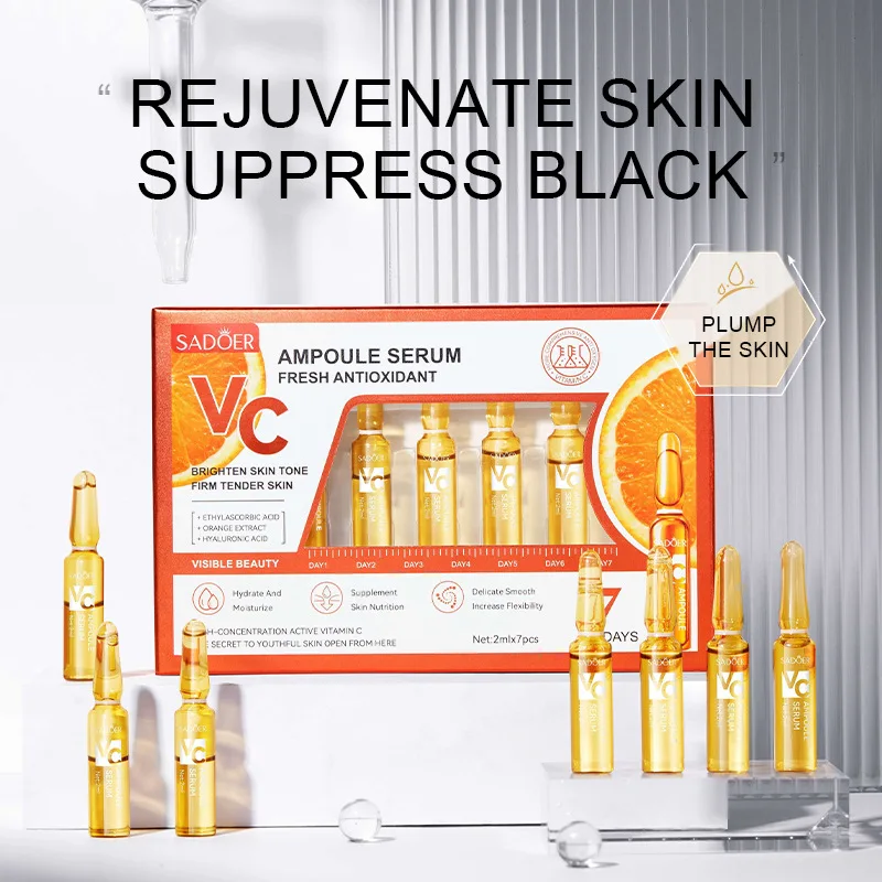 SADOER Whitening Ampoules Serum 24K Gold Hyaluronic Acid Vitamin C Ampoule Serum Skin Care Ampoules