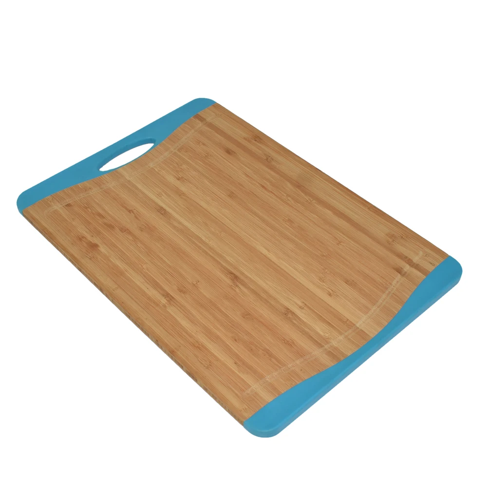 Eco- Friendly Stable Disposable Restaurant Blue Painted Bamboo Fruit Cutting Board Chopping Board
