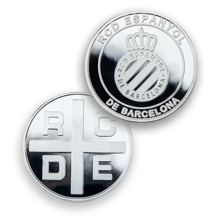 
Commemorative Enamel Custom Souvenir Engraving Soccer Football Club Gold Silver Plated Coin 