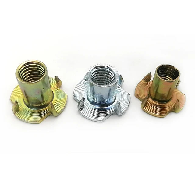 Wholesale galvanized tee nut 6mm claw nut and bolt four claw m8 stainless steel t nuts