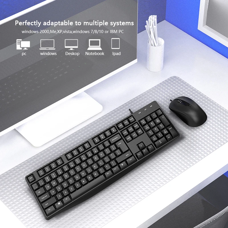 Оптовая продажа OEM ODM полноразмерная Проводная клавиатура и мышь комбо офисный компьютер