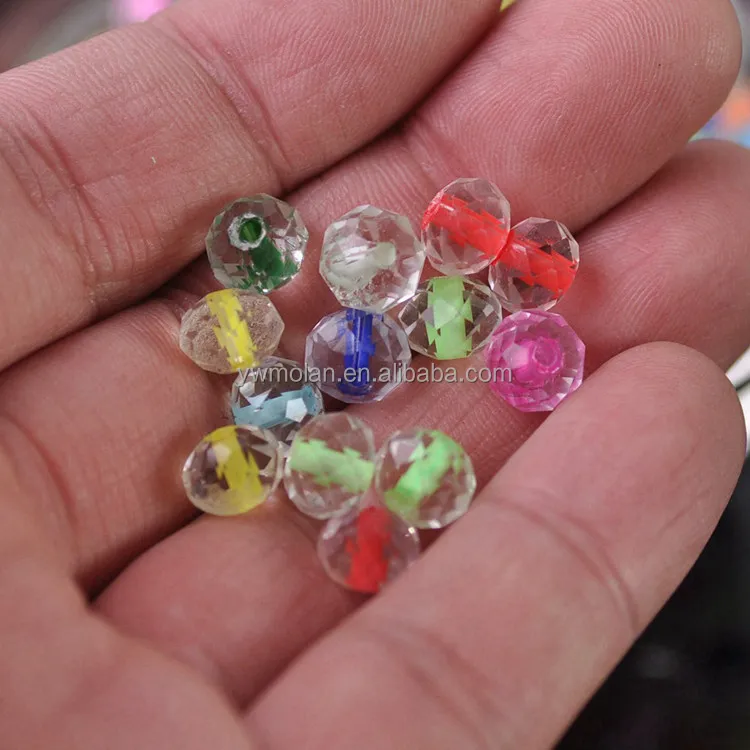 Cord Coated Glass 6x4mm 8x6mm Rondelle Faceted Loose Spacer Beads for Jewelry Making DIY