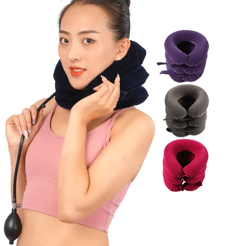 Adjustable Supplies spondylosis pain relief strain relaxer pneumatic fixation cervical neck traction device