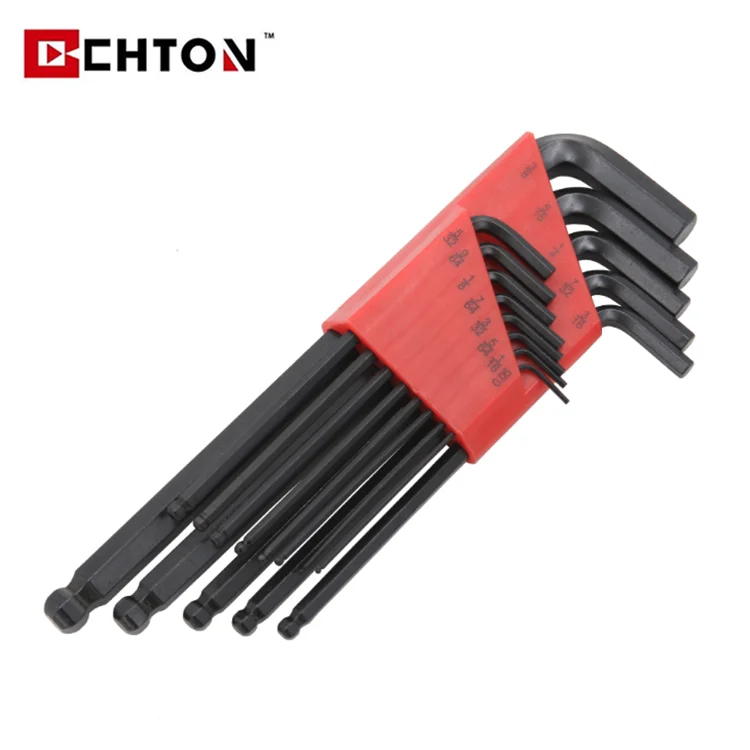 13 Pcs Long Ball Head Shape Allen Key Hex Ball Point Specification SAE Allen Key Set